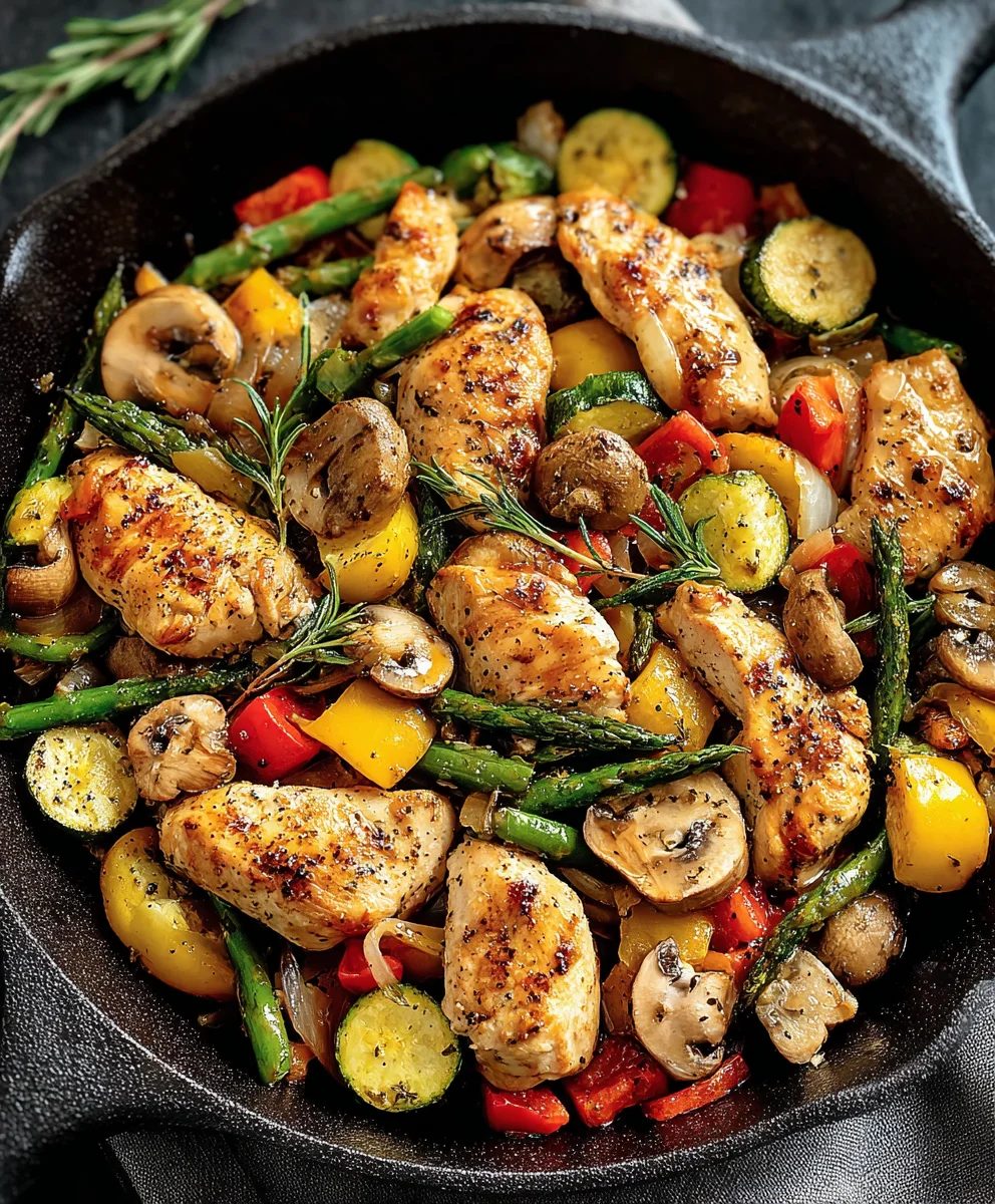 Healthy Chicken Vegetable Skillet-Easy Meal