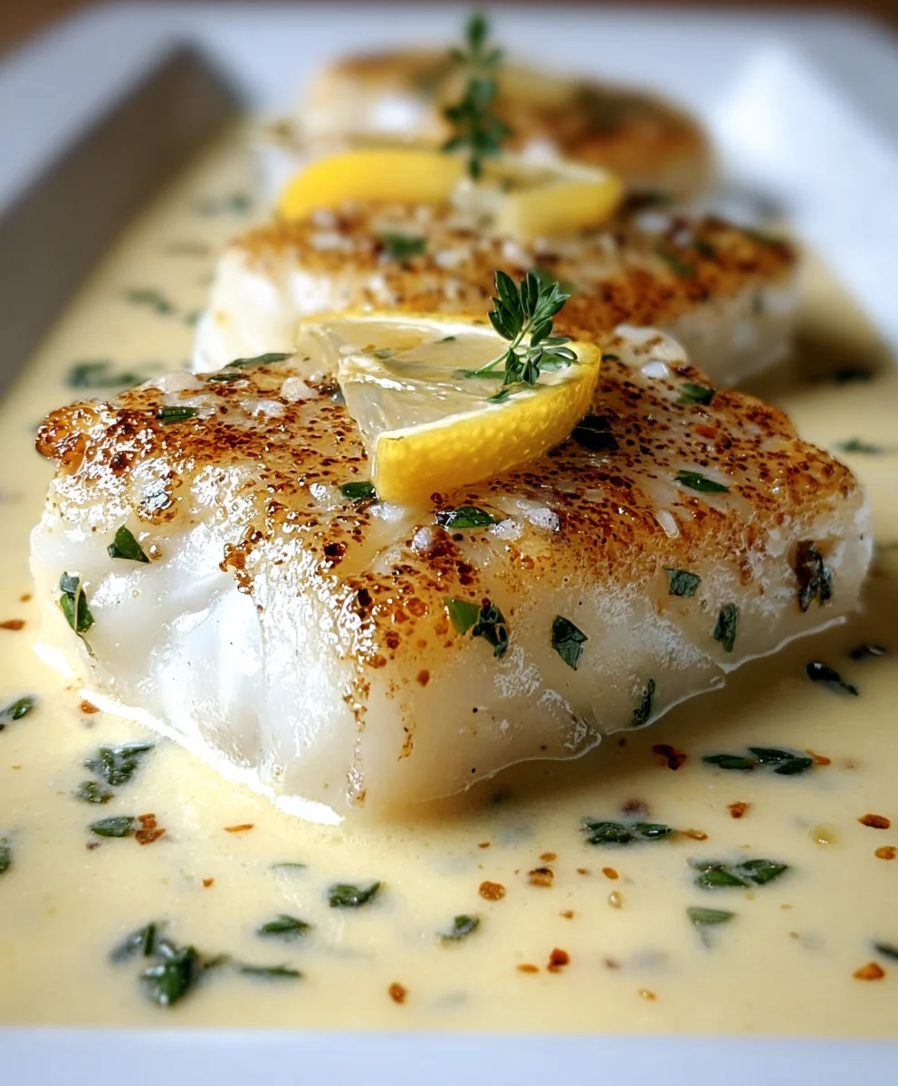 Easy Baked Cod Coconut Lemon Cream Sauce