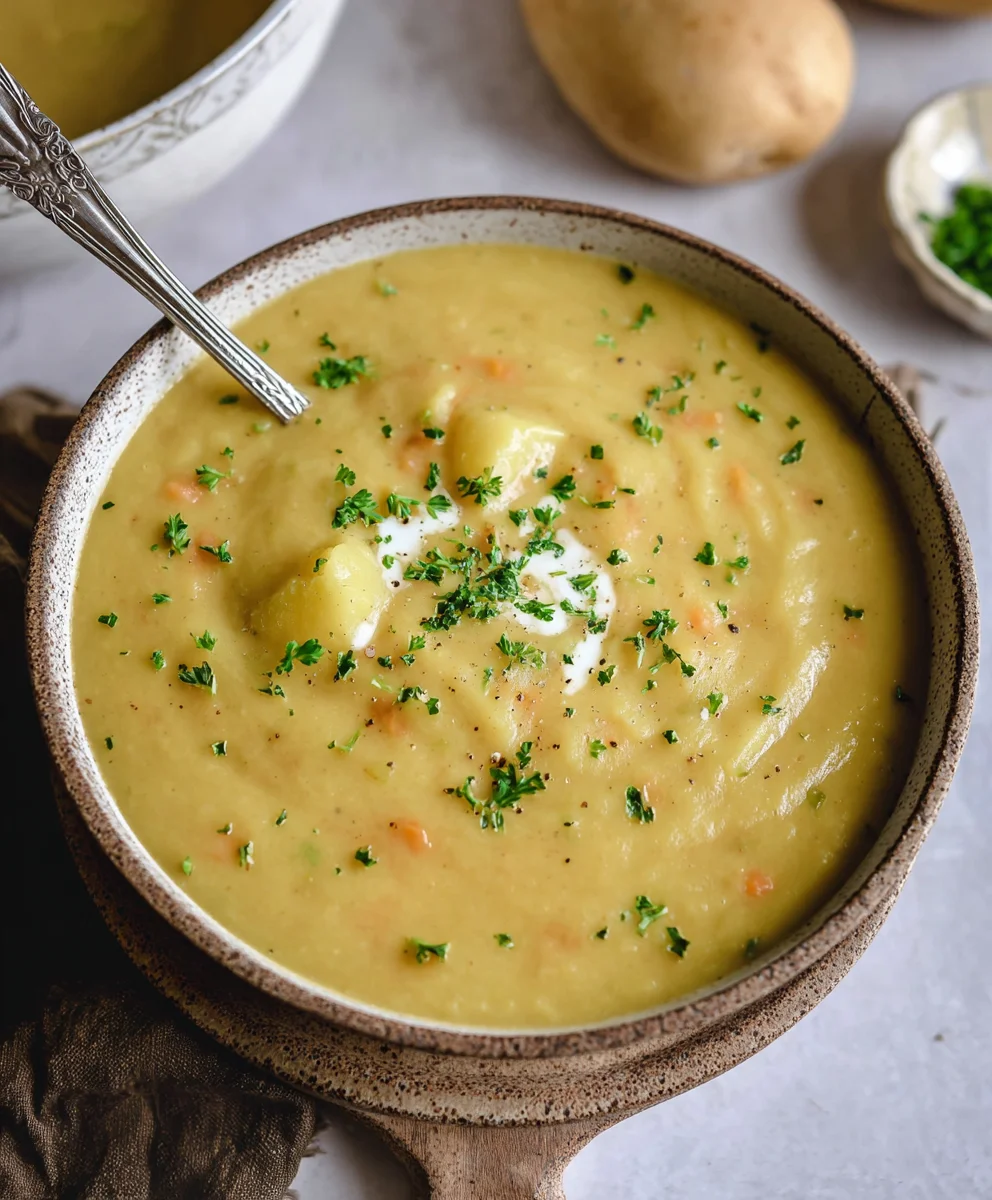 Creamy Vegan Potato Soup- Simple & Delicious