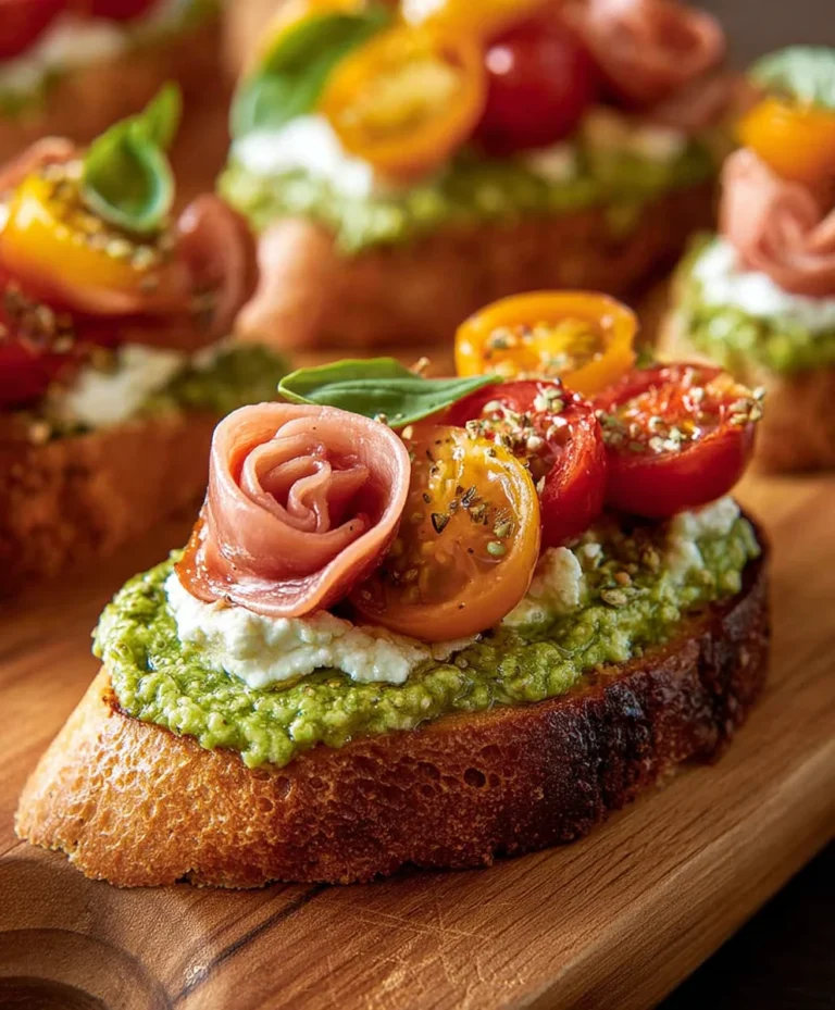 Tomato Crostini Pesto Ricotta Easy Appetizer