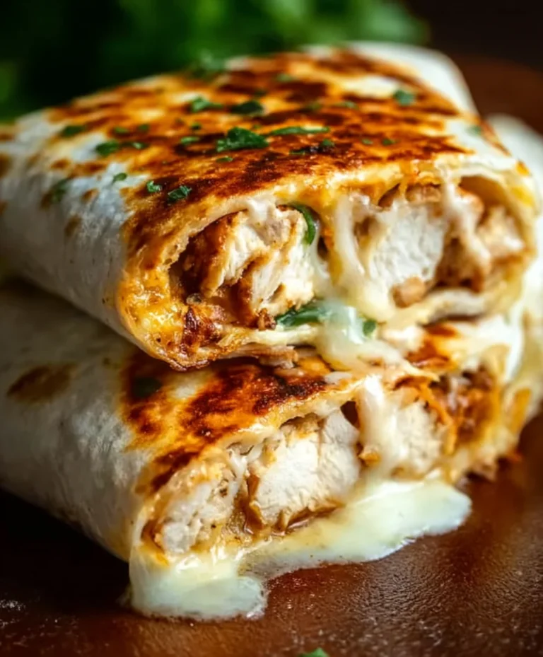 Cheesy Garlic Chicken Wraps – Easy & Delicious