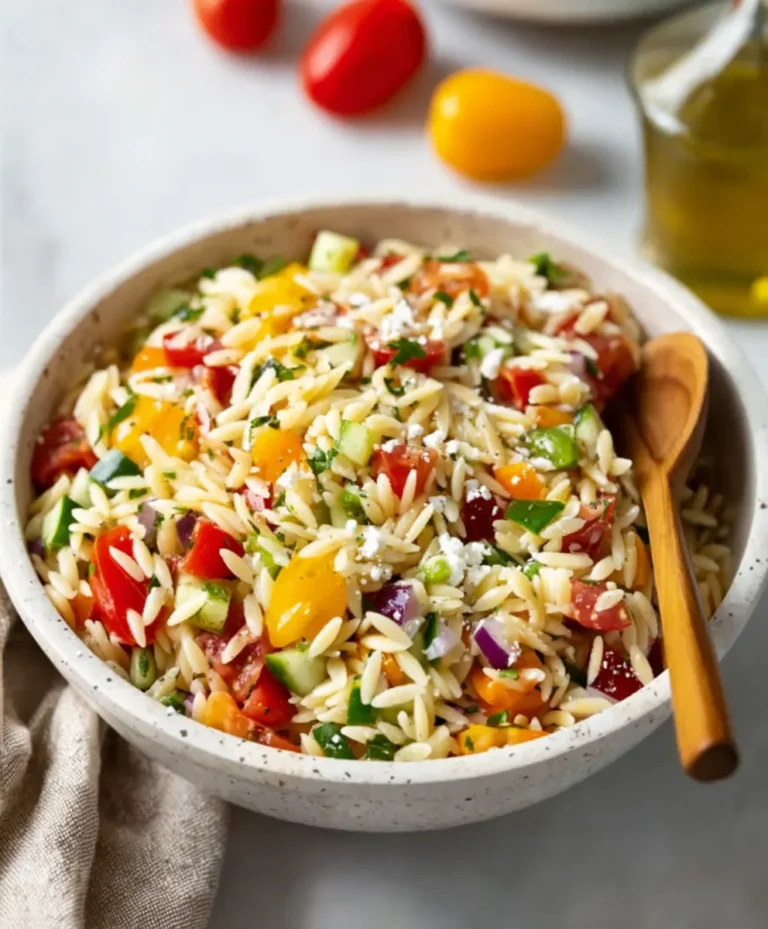 Colorful Rainbow Orzo Salad Recipe