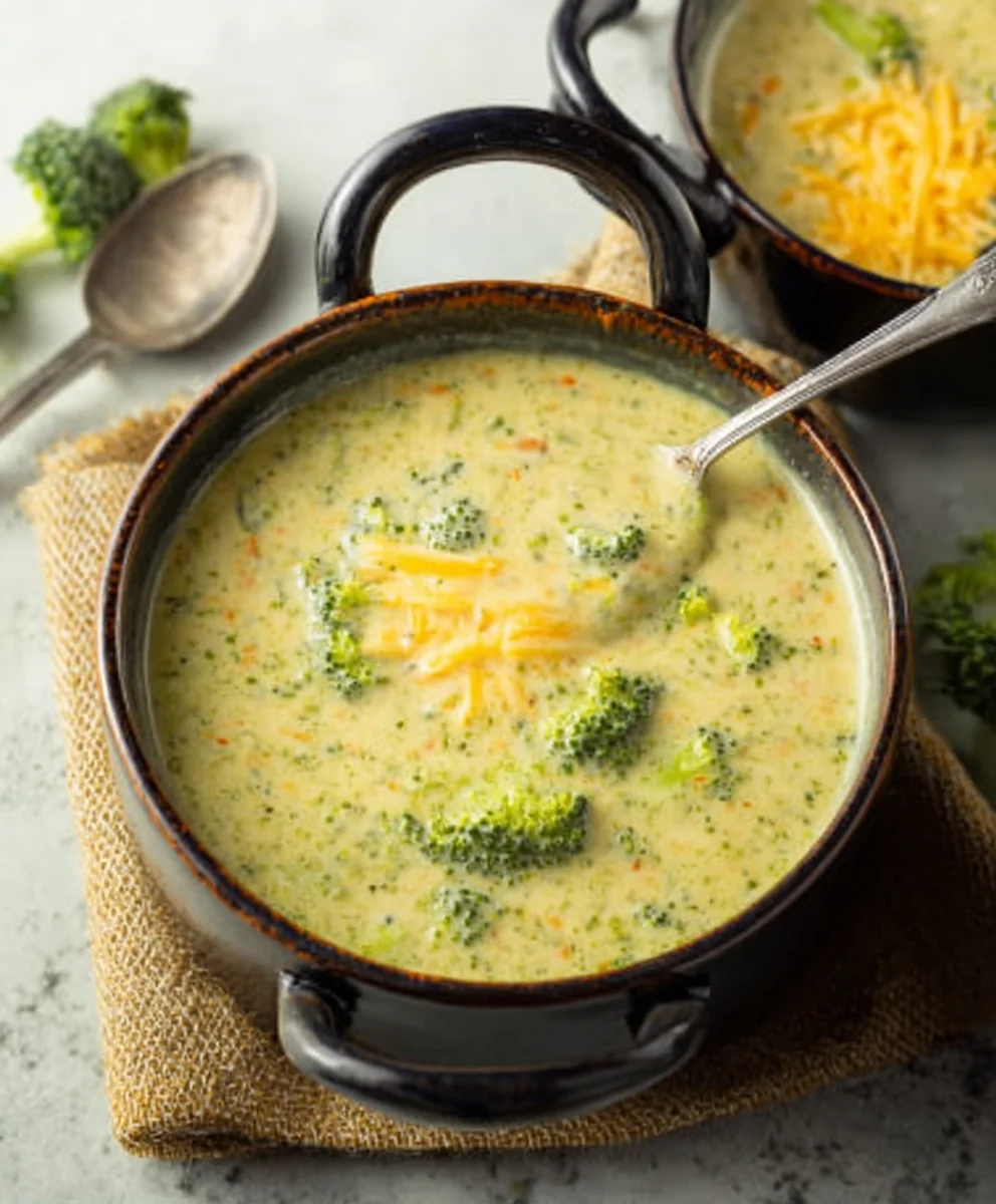High Protein Broccoli Cheddar Soup-Hearty & Healthy