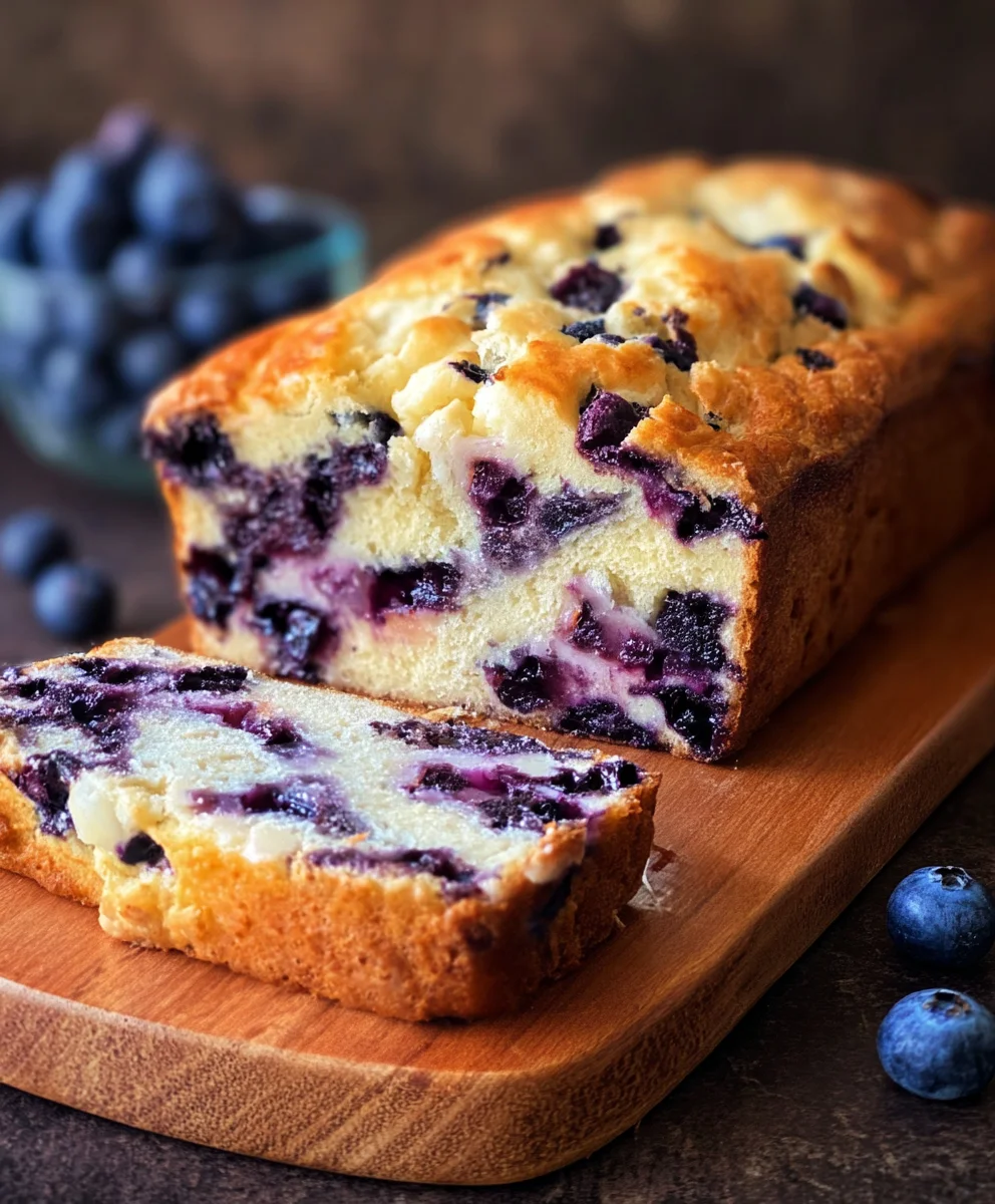 Blueberry Cream Cheese Bread- Easy Sweet Loaf Recipe