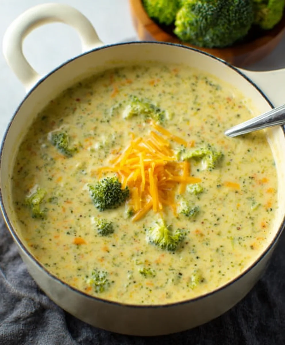 High Protein Broccoli Cheddar Soup-Hearty & Healthy