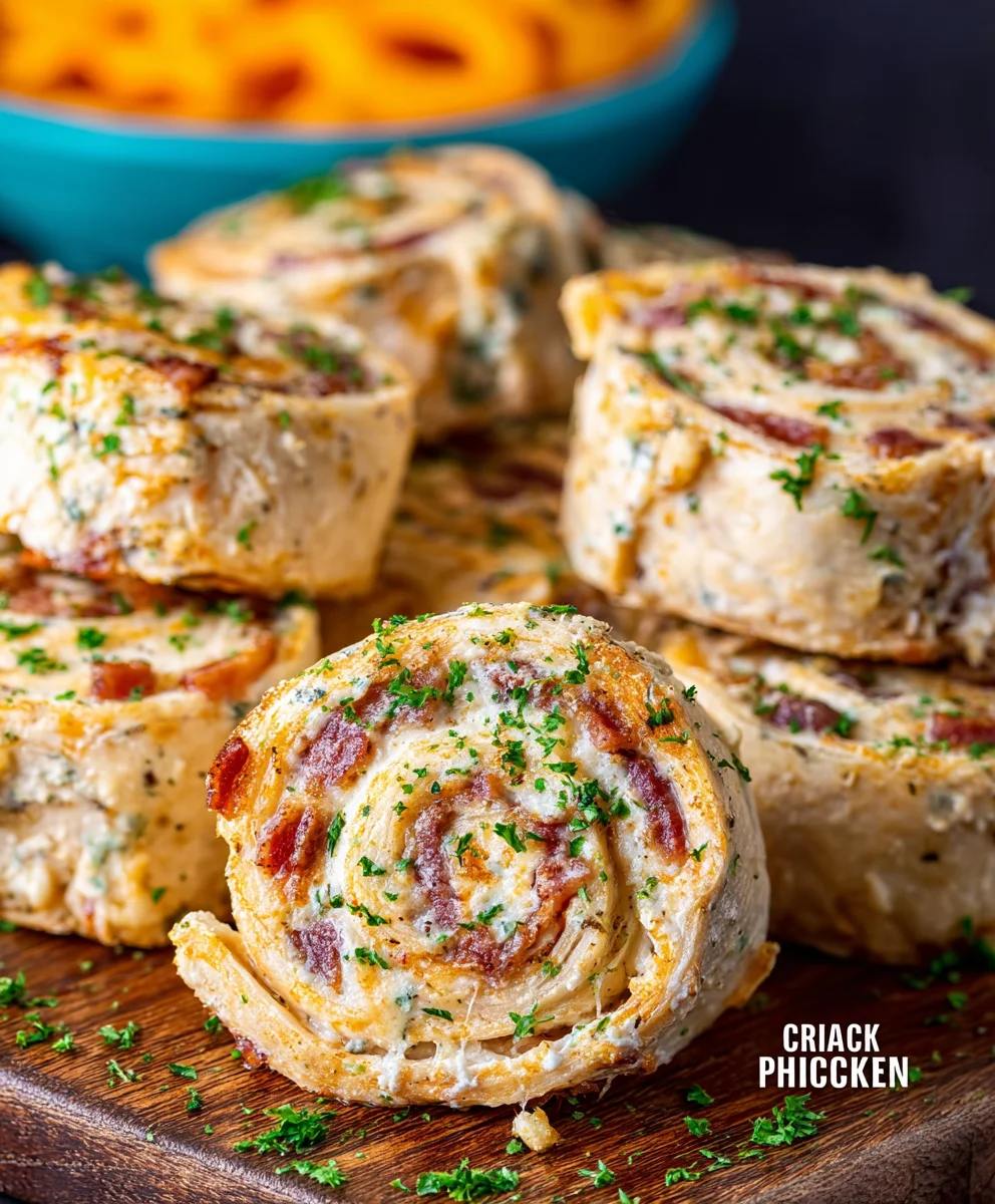 Crack Chicken Pinwheels- Easy Appetizer Recipe