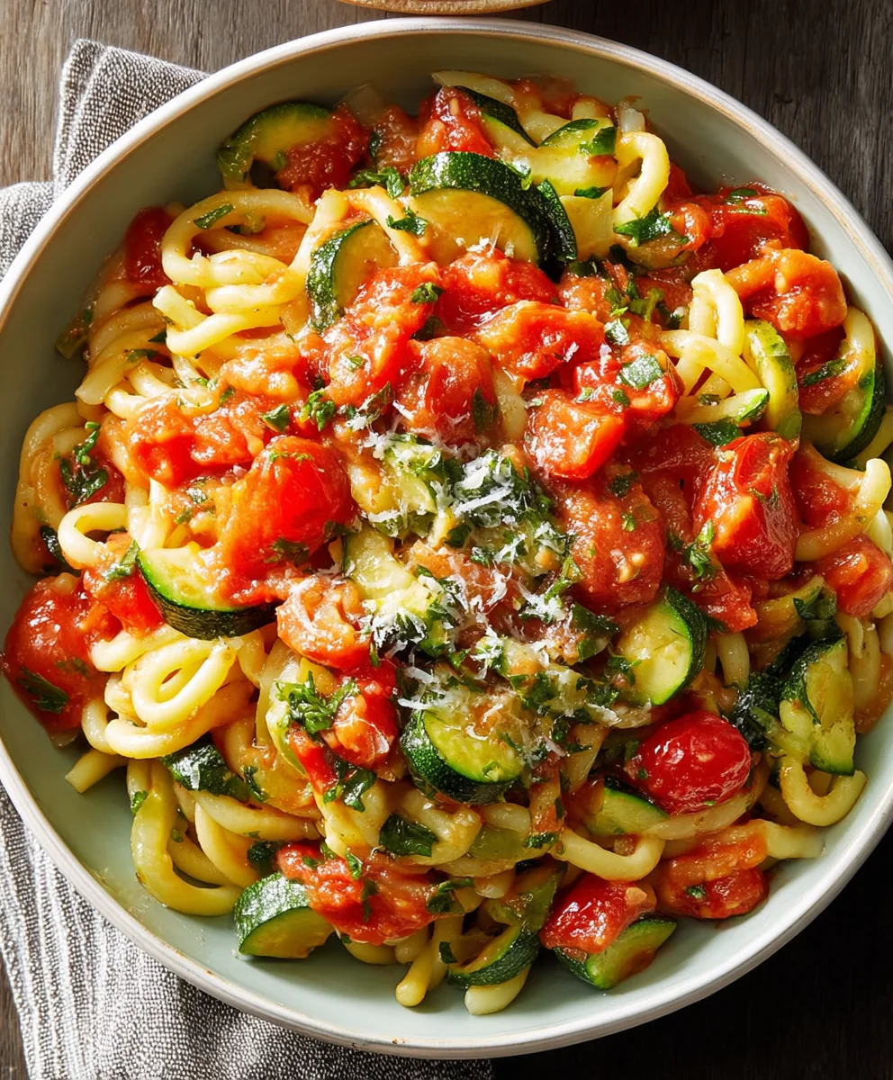 Healthy Tomato Zucchini Pasta - Quick & Easy Recipe