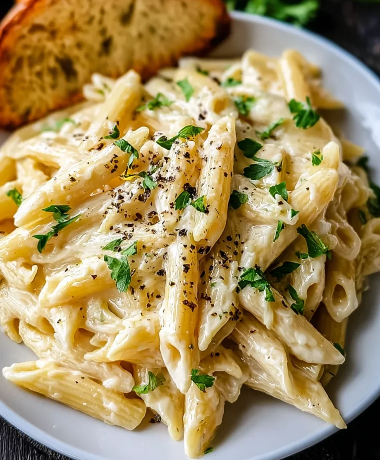 Easy Creamy Garlic Penne Recipe-Quick & Delicious