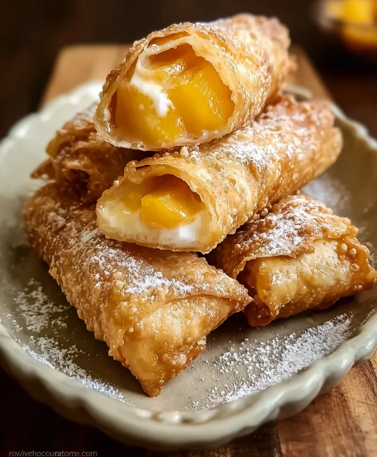 Peach Cobbler Egg Rolls-Sweet Dessert Wrap Treat