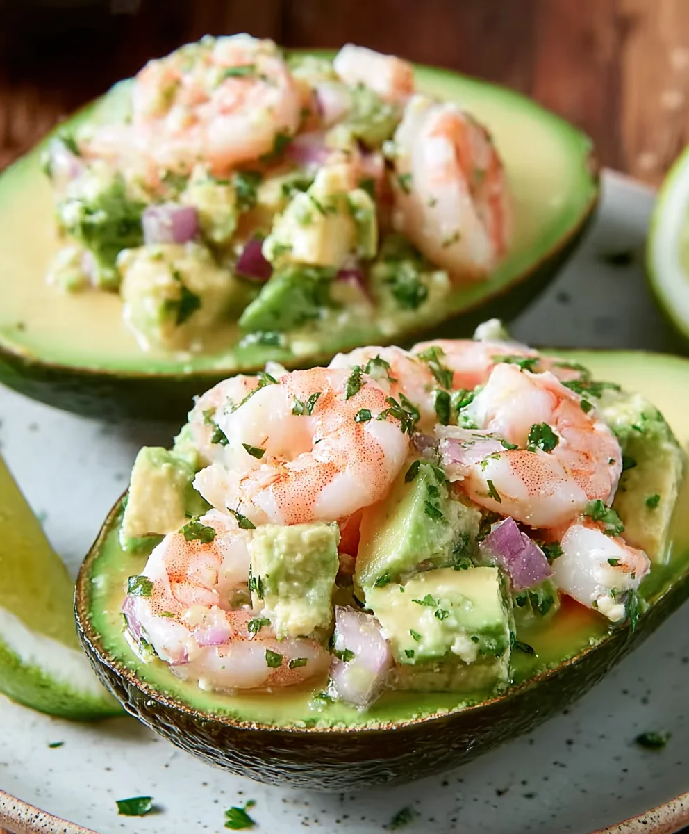Shrimp Salad Stuffed Avocados-Easy Healthy Meal