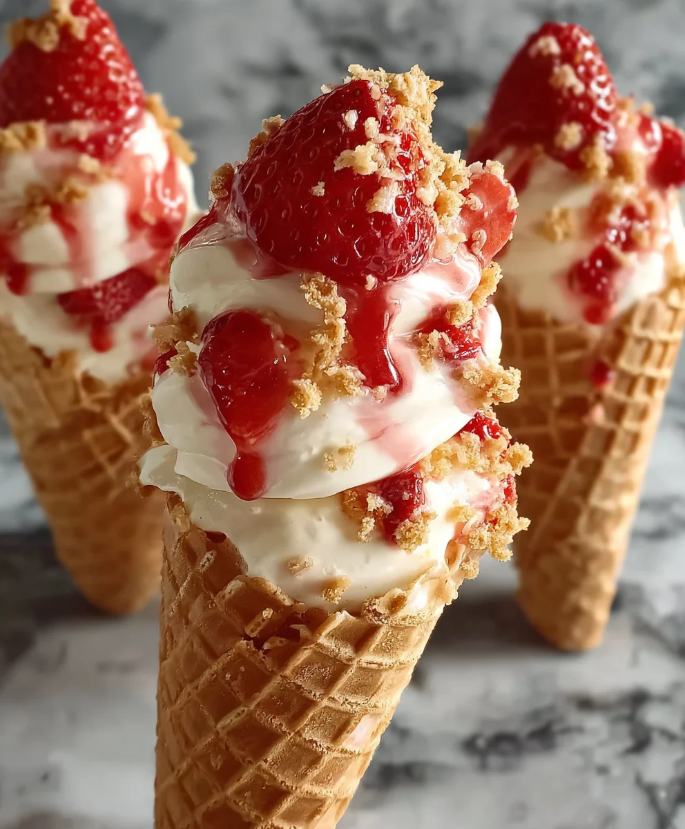 Easy No-Bake Cheesecake Cones Recipe
