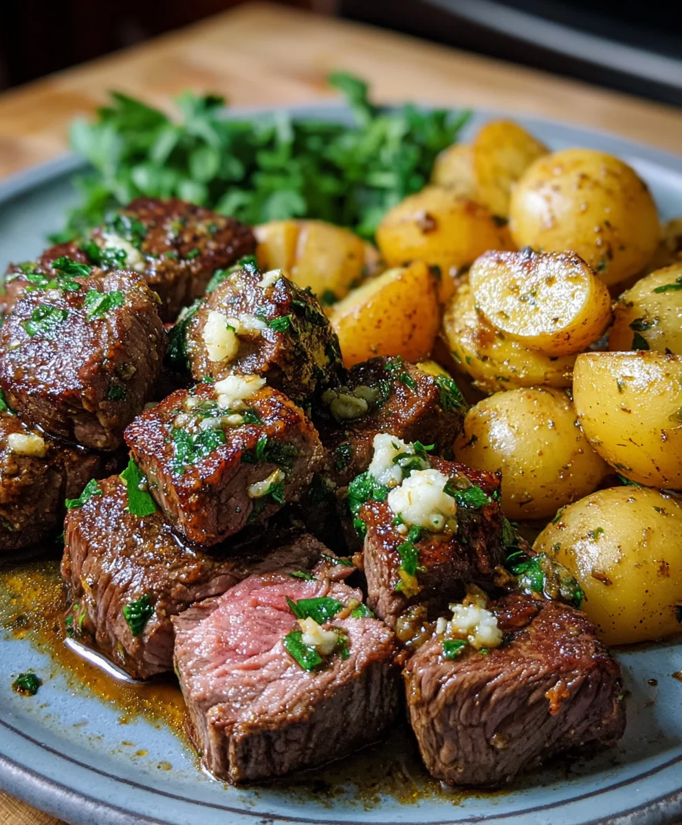 Garlic Butter Steak and Potatoes Recipe- Easy Dinner