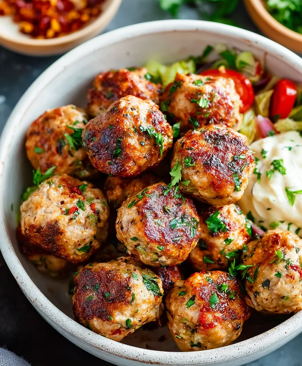 Easy Mediterranean Chicken Meatballs - Flavorful & Healthy