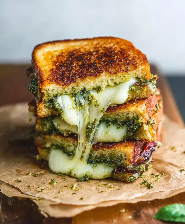 Sourdough Pesto Grilled Cheese-Cheesy & Delicious