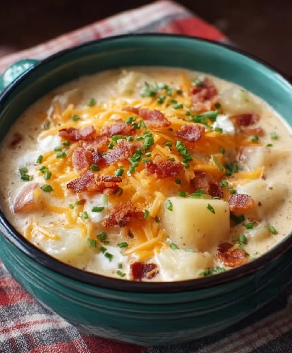 Slow Cooker Beef-Beef Bacon Potato Soup-Easy & Delicious