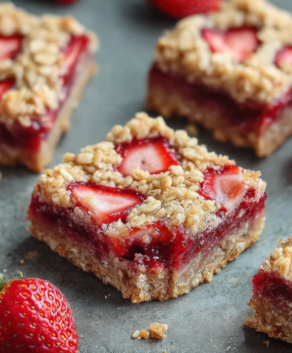 Easy Strawberry Oat Bars - Healthy Breakfast Recipe
