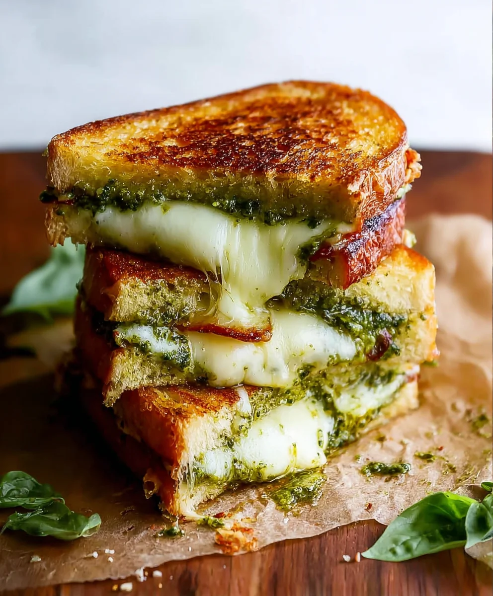 Sourdough Pesto Grilled Cheese - Gourmet Flavor