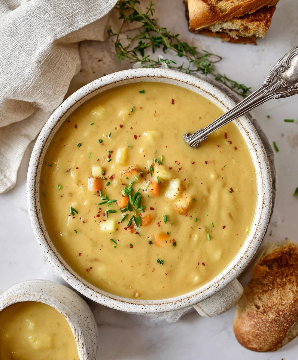 Creamy Vegan Potato Soup- Simple & Delicious