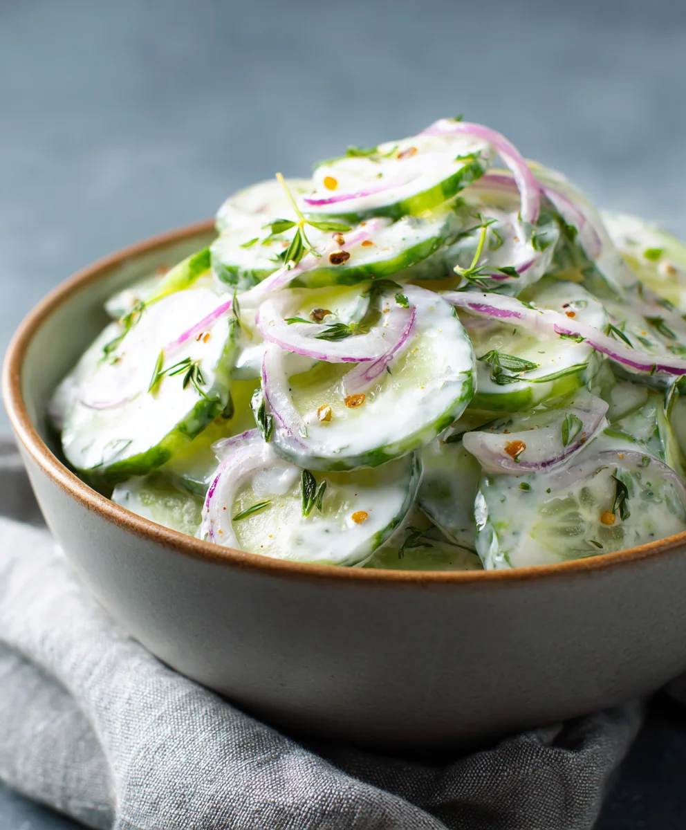Creamy Cucumber Salad Recipe - Easy & Delicious