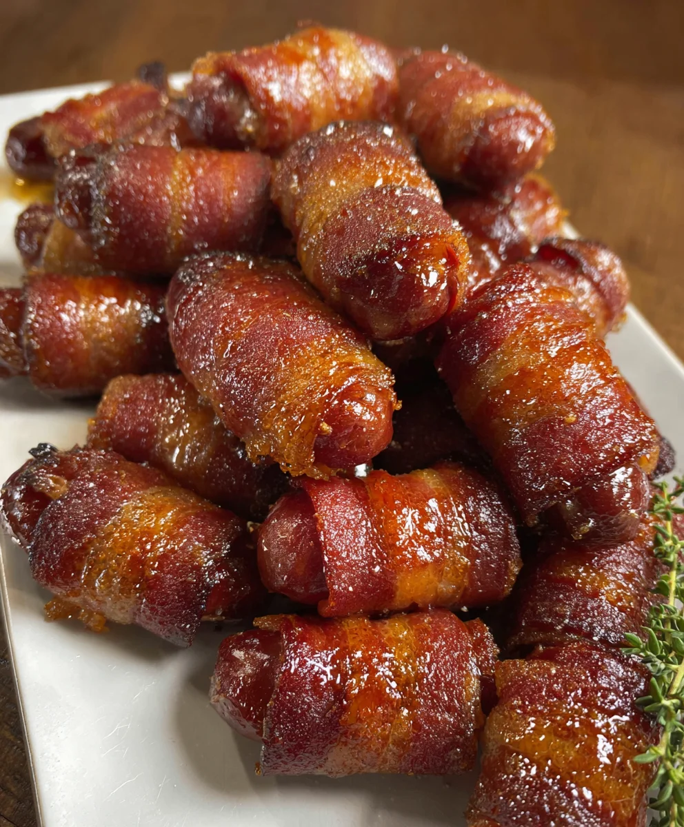 Beef Beef Bacon Wrapped Little Smokies - Easy Appetizer
