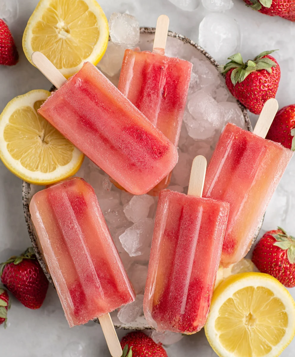 Strawberry Lemonade Popsicles-Cool Refreshing Treat