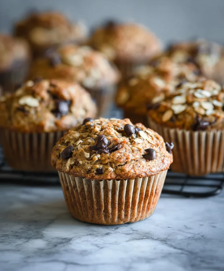 Healthy Banana Oatmeal Muffins-Chocolate Chip Bliss