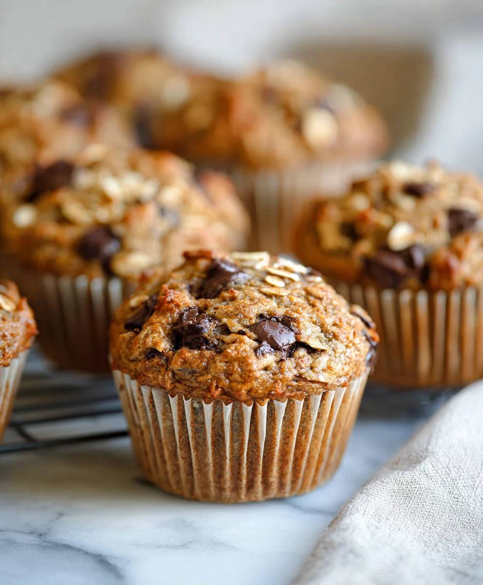 Healthy Banana Oatmeal Muffins-Chocolate Chip Bliss