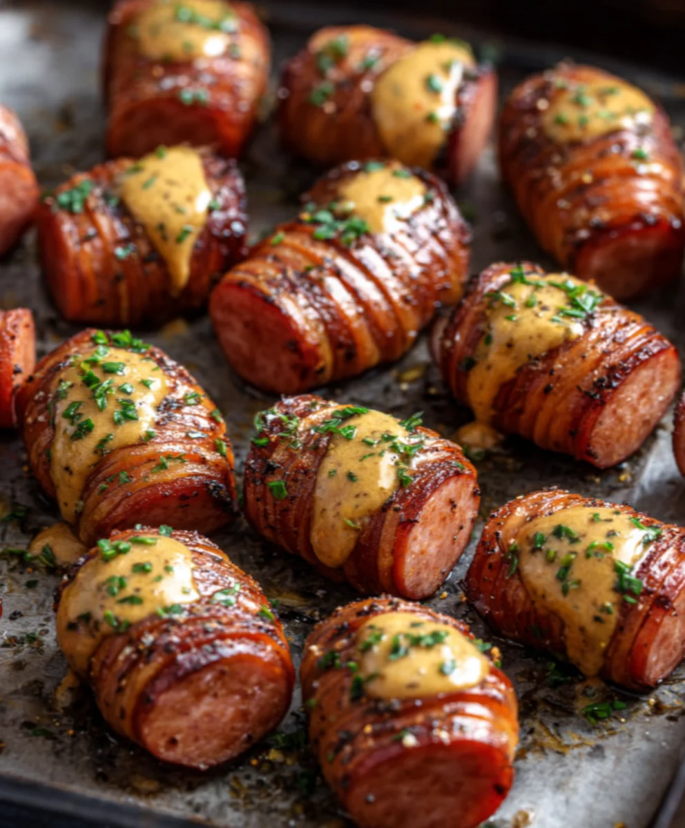 Spicy Mustard Hasselback Beef Bites - Easy Appetizer