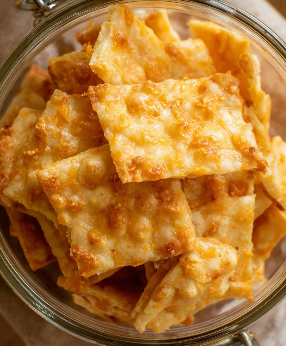 Cheesy Sourdough Cheddar Crackers - Easy Homemade Recipe
