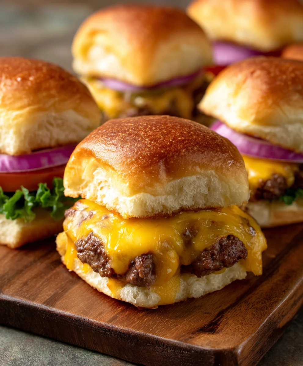 Hawaiian Roll Cheeseburger Sliders - Easy Beef Bites