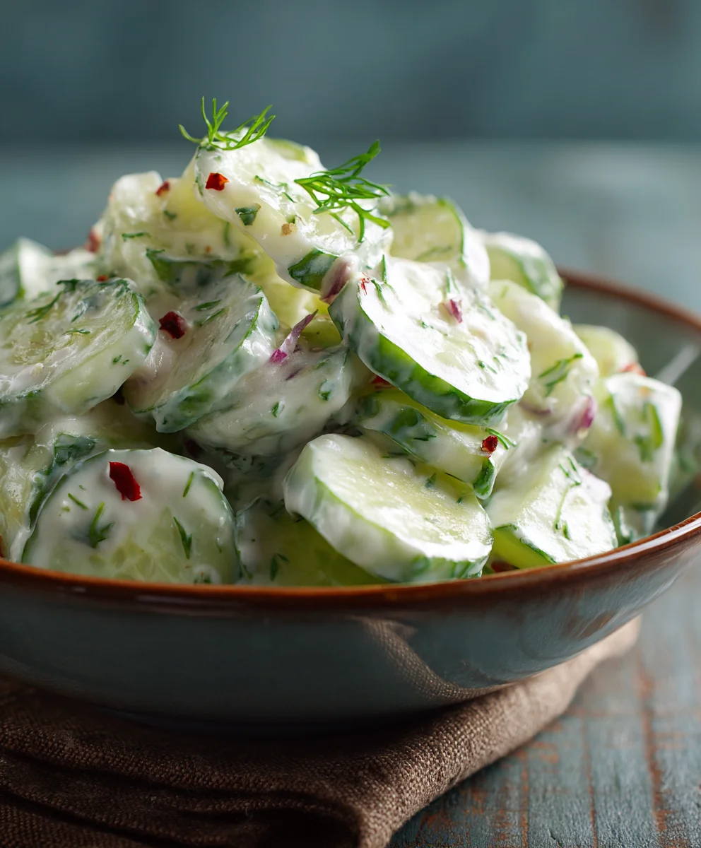 Creamy Cucumber Salad Recipe - Easy & Delicious