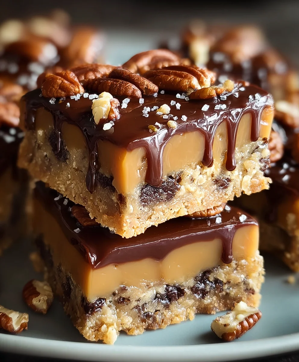 Easy Turtle Bars-Decadent Chocolate Caramel Pecan Bars