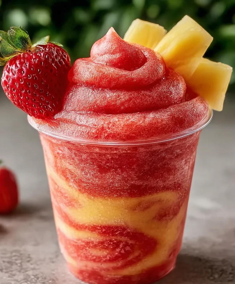 Pineapple Strawberry Swirl Slushies – Refreshing Tropical Treat