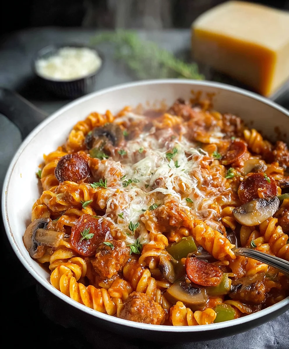 Easy One Pot Pizza Pasta - Quick Dinner Recipe