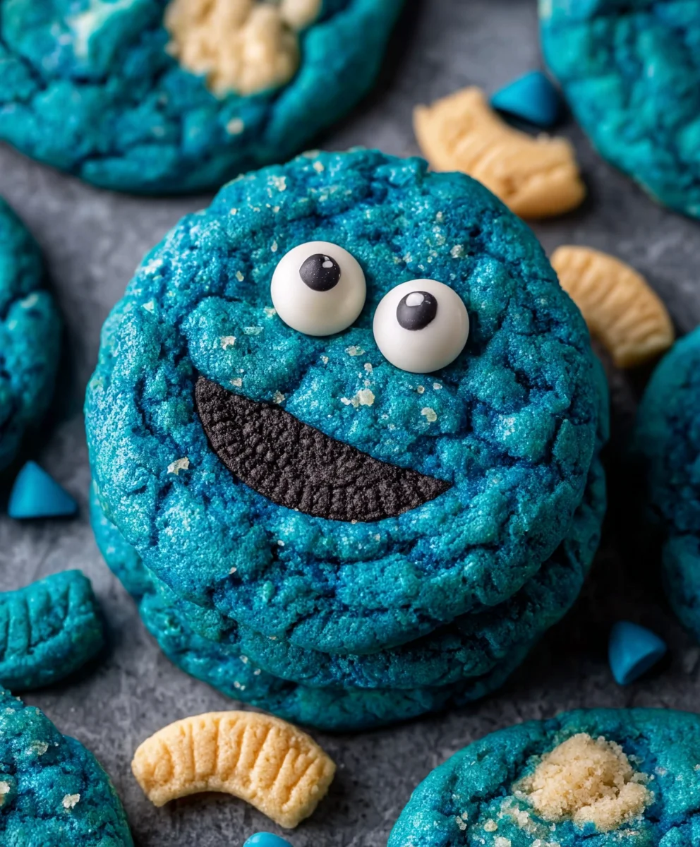Blue Cookie Monster Cookies - Fun & Delicious Treat