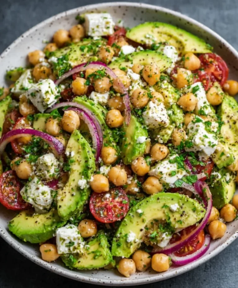 Chickpea Feta Avocado Salad – Fresh & Flavorful