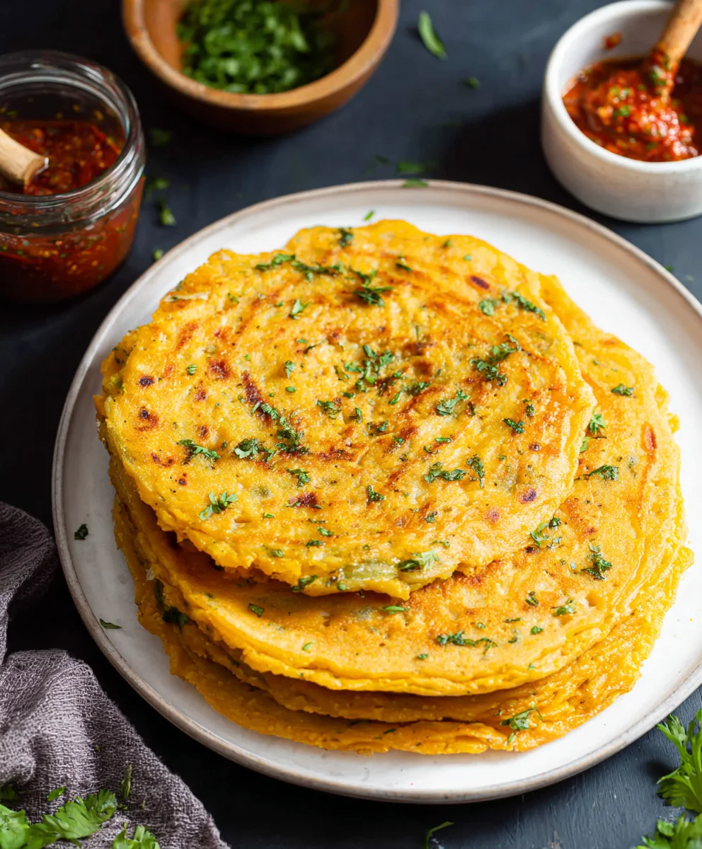 Masoor Dal Chilla Recipe - Savory Red Lentil Pancakes