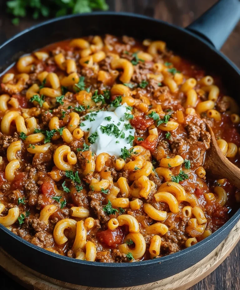 Cheesy One-Pot American Goulash- Easy Beef Dinner