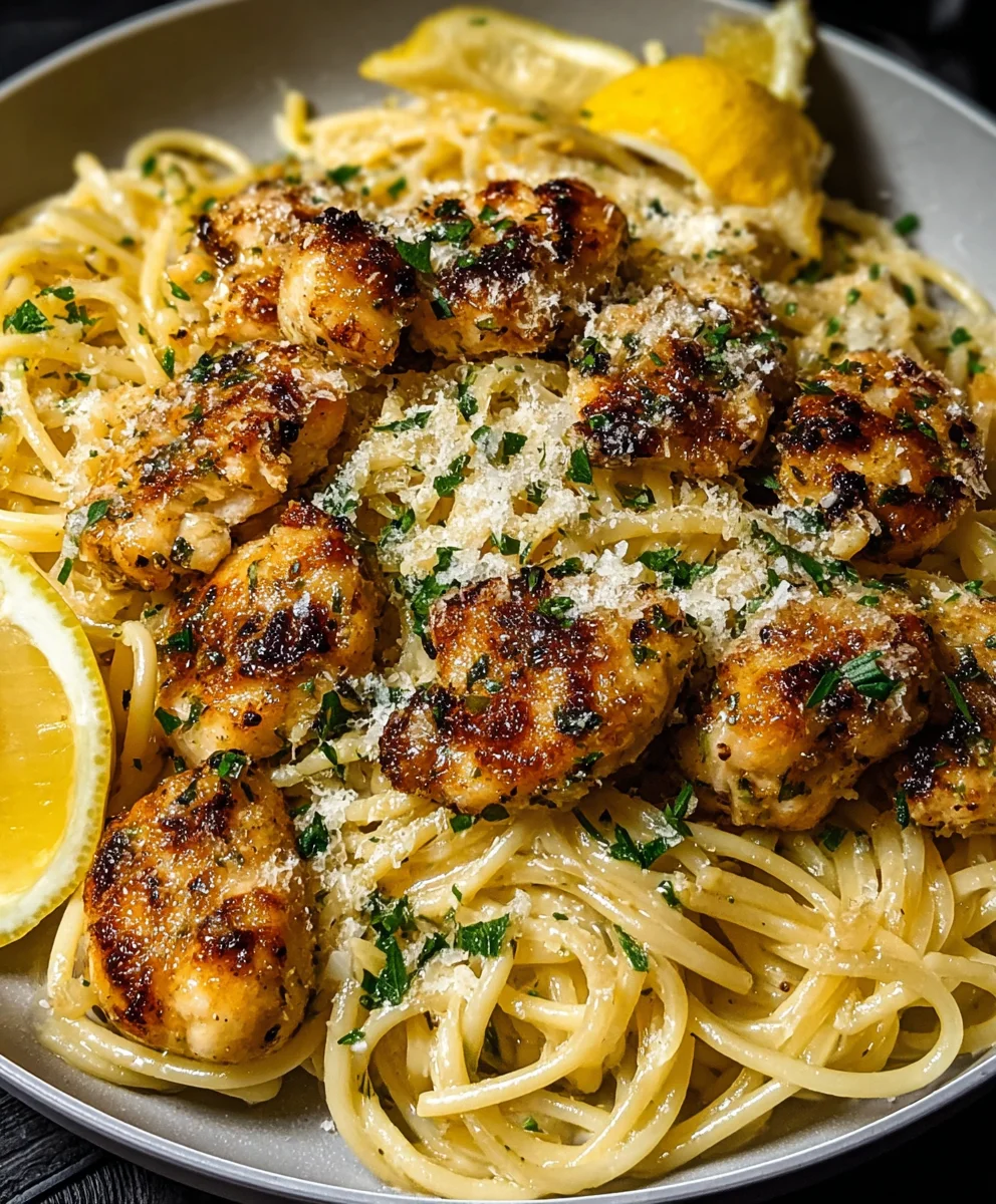 Lemon Garlic Butter Chicken Parmesan Linguine