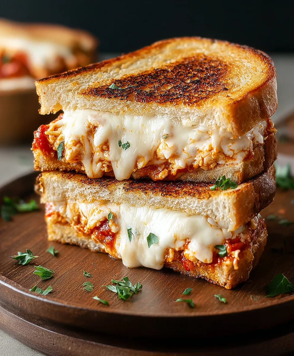 Lazy Chicken Parmesan Grilled Cheese- Easy Dinner