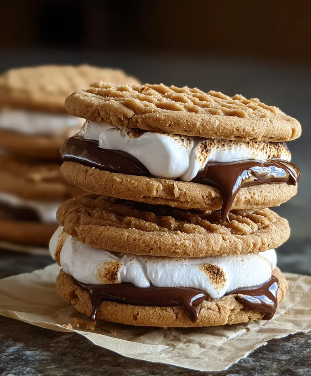 Peanut Butter S'mores Sandwich Cookies-No Bake