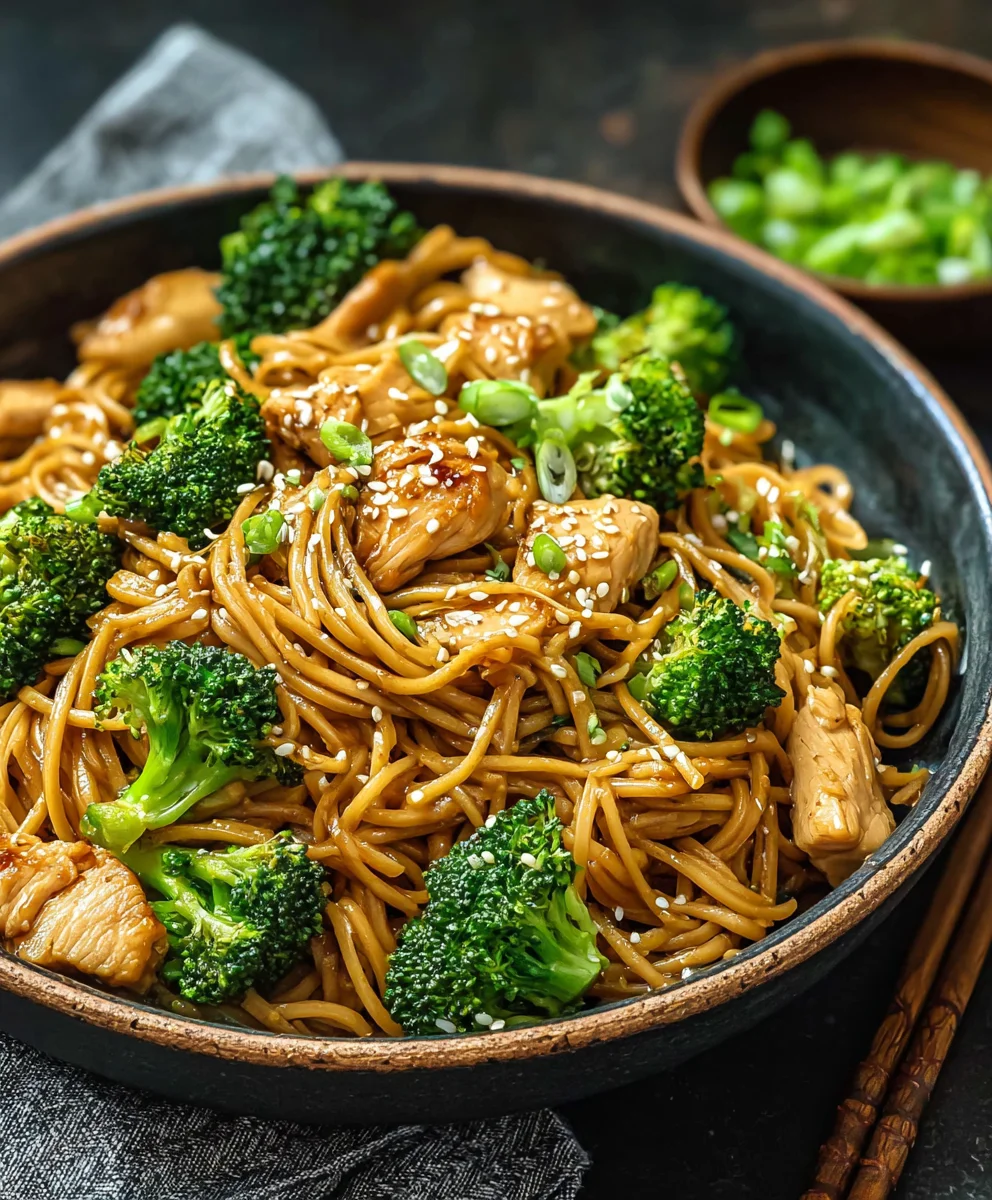 Healthy Sesame Noodles Chicken Broccoli - Quick Easy Recipe