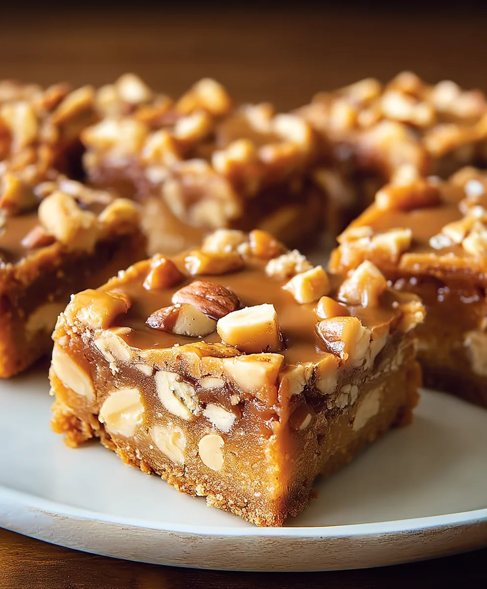 Gooey Butterscotch Nut Bars-Easy Recipe
