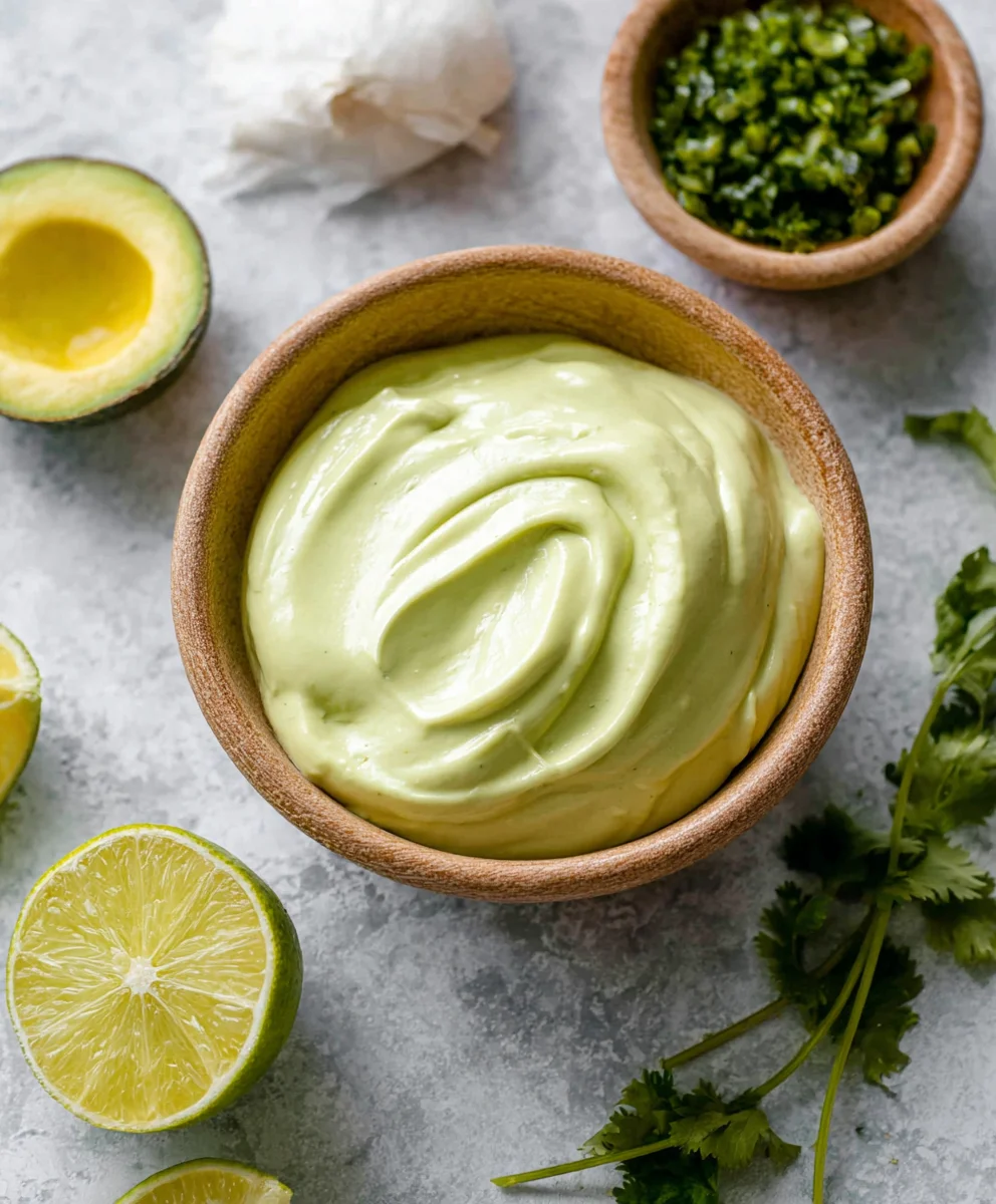 Creamy Avocado Crema Recipe- Tacos Salads & More