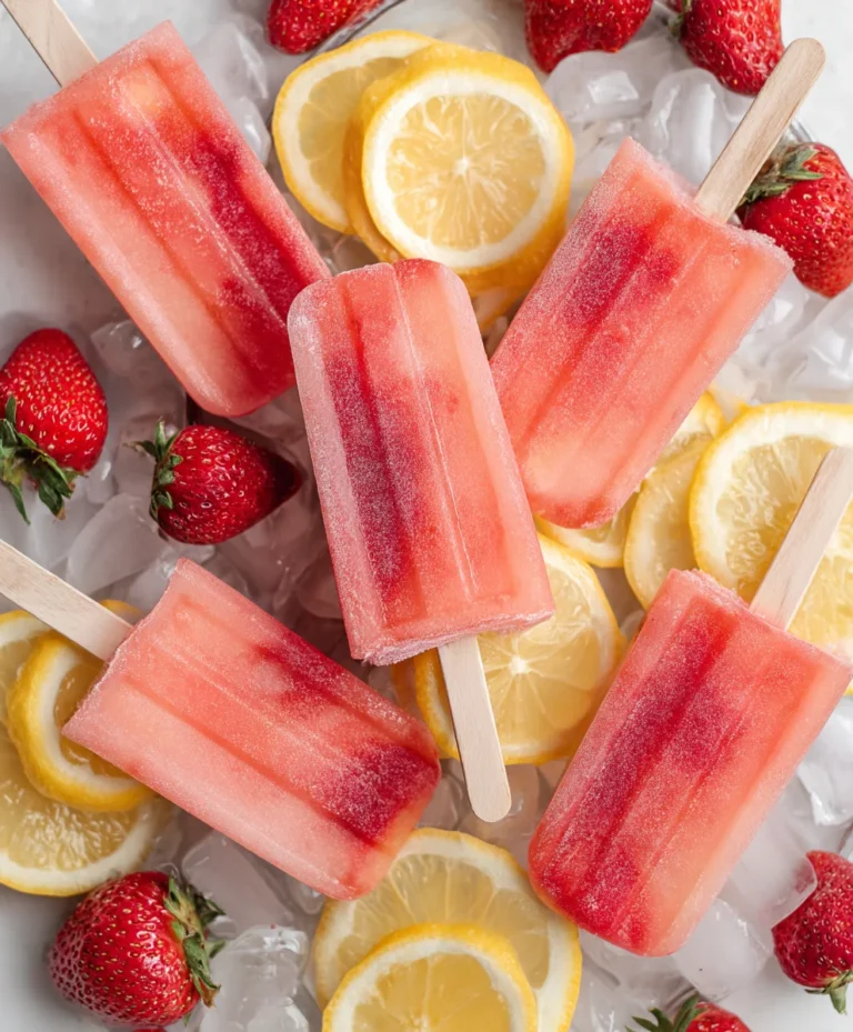 Strawberry Lemonade Popsicles-Cool Refreshing Treat