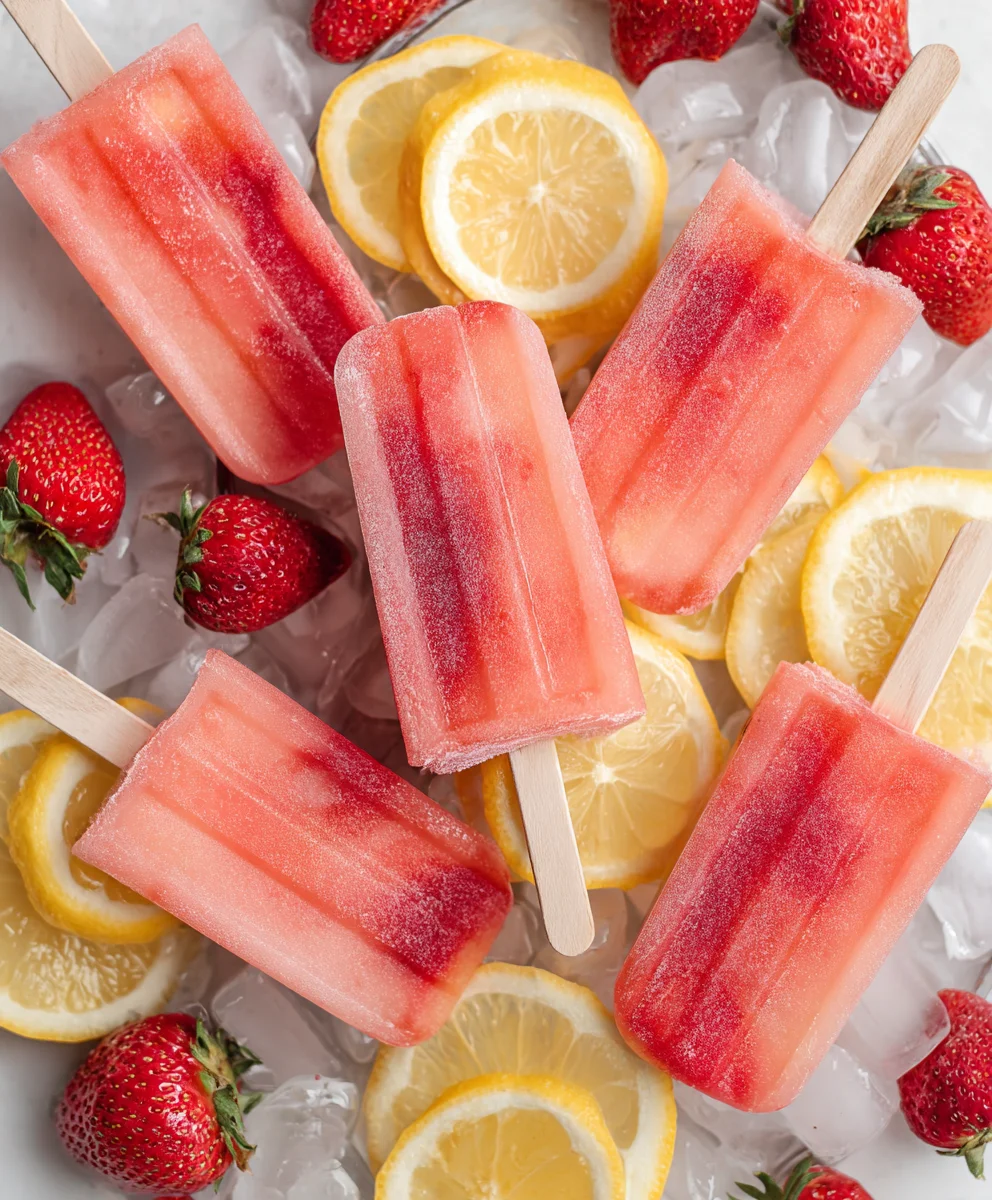 Strawberry Lemonade Popsicles-Cool Refreshing Treat