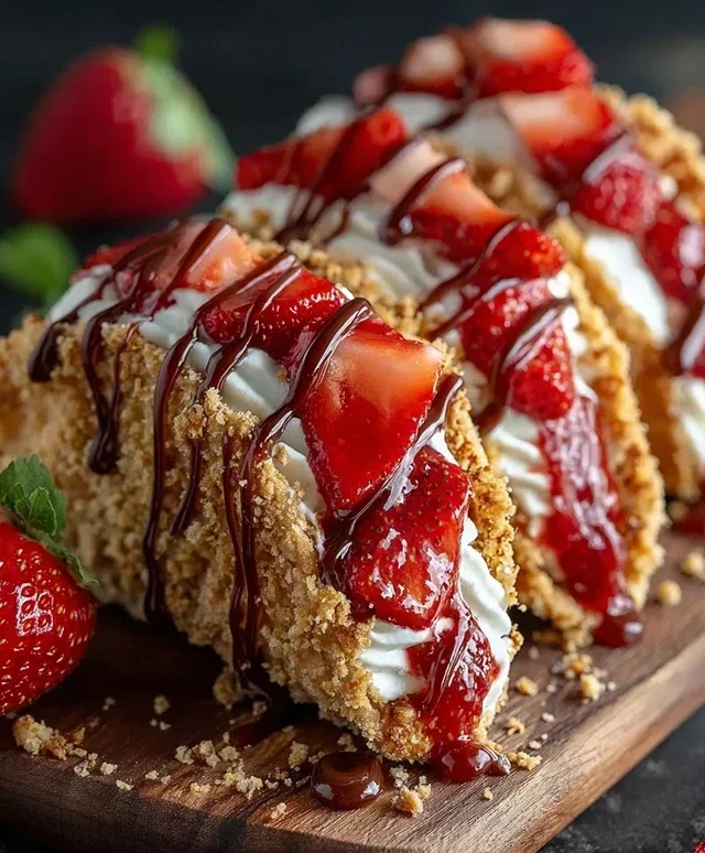 Strawberry Crunch Cheesecake Tacos