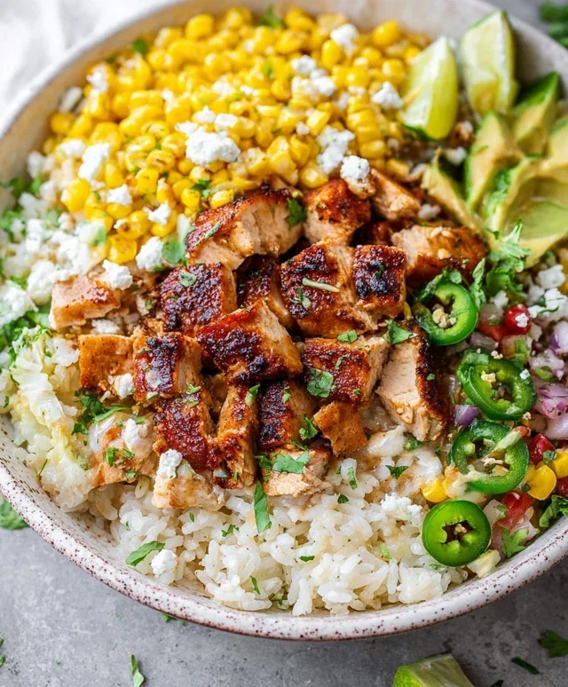 Street Corn Chicken Rice Bowl Recipe