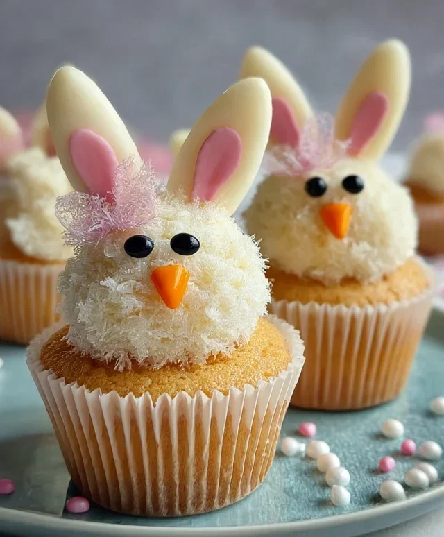 Easter Bunny and Chick Cupcakes