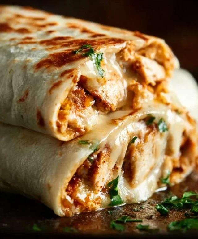 Cheesy Garlic Chicken Wraps